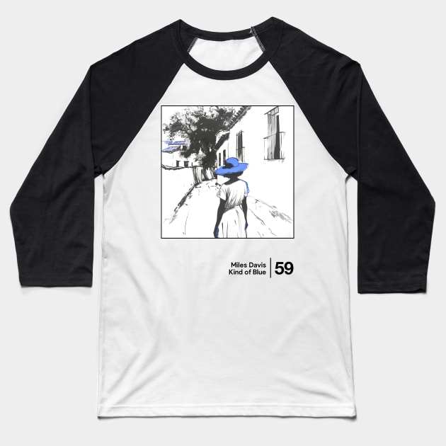 Kind of Blue / Minimalist Graphic Artwork Design Baseball T-Shirt by saudade